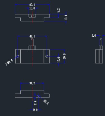 Mechanical Drawing - DFRobot SEN0447 Capacitive Proximity Sensor